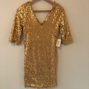 Forever 21 Gold Sequin Dress